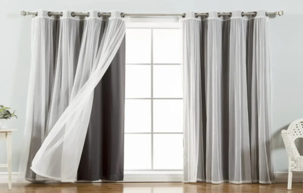 blackout & layered curtain installation